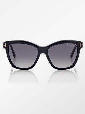 TOM FORD - NEW LUCIA POLARIZED- BLACK CAT EYE SUNGLASSES FULL INCLUSION